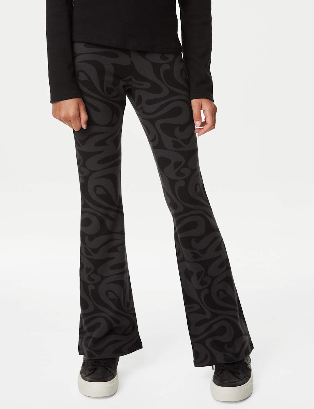 Cotton Rich Checked Flared Leggings (6-16 Yrs) image 4