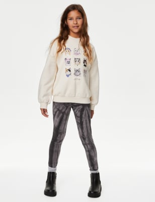 

Girls M&S Collection Cotton Rich Tie Dye Leggings (6-16 Yrs) - Charcoal Mix, Charcoal Mix