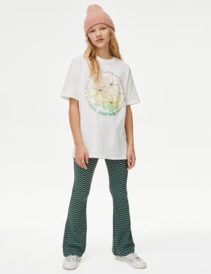 

Girls M&S Collection Cotton Rich Flared Leggings (6-16 Yrs) - Green Mix, Green Mix