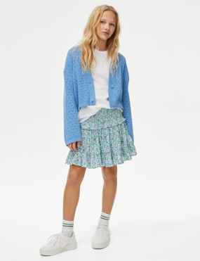 Girls' Long Pencil School Skirt (9-16 Yrs)