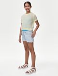 Denim-Shorts mit Stickerei und Orangenmotiv (6–16 Jahre)