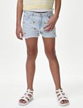 Denim-Shorts mit Stickerei und Orangenmotiv (6–16 Jahre)