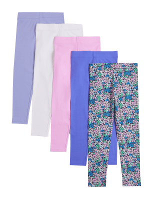 

M&S Collection 5er-Pack Leggings mit hohem Baumwollanteil (6-16 Jahre) - Multi, Multi