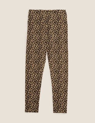 M&S Girls Organic Cotton Leopard Print Leggings (6-16 Yrs)