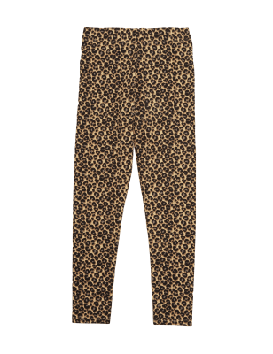 

Girls Organic Cotton Leopard Print Leggings (6-16 Yrs) - Black Mix, Black Mix