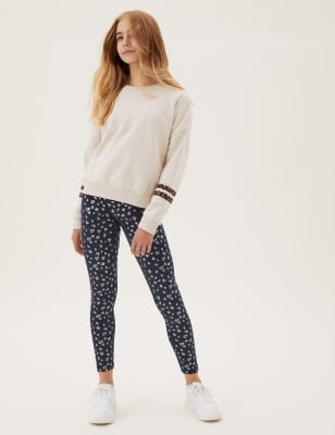 

M&S Collection Leggings mit Folien-Leopardenmuster (6-16 J.) - Navy Mix, Navy Mix