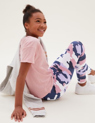 

Girls M&S Collection Cotton Rich Camouflage Leggings (6-16 Yrs) - Grey Mix, Grey Mix