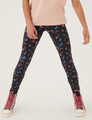 Cotton Rich Butterfly Print Leggings (6-16 Yrs)