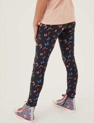 Cotton Rich Butterfly Print Leggings