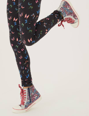 Cotton Rich Butterfly Print Leggings