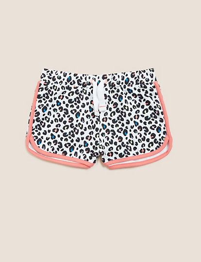 Pure Cotton Leopard Print Shorts (6-16 Yrs)