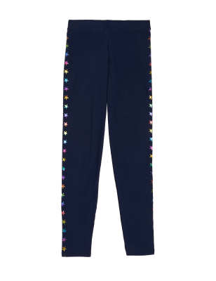 

M&S Collection Leggings mit hohem Baumwollanteil und Sternmuster (6-16 J.) - Navy, Navy
