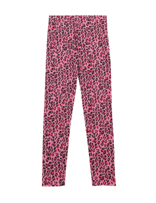 

M&S Collection Leggings mit hohem Baumwollanteil und Tiermuster (6-16 Jahre) - Pink, Pink