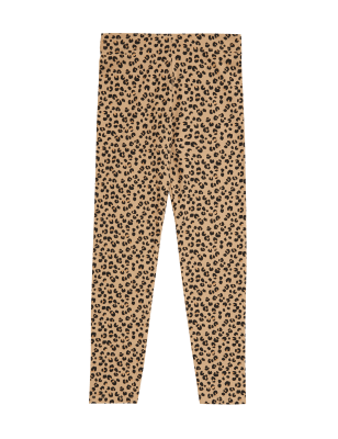 

Girls M&S Collection Cotton Rich Leopard Print Glitter Leggings (6 - 16 Yrs) - Natural, Natural