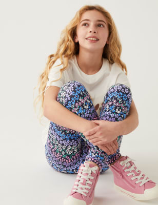 

Girls M&S Collection Cotton Rich Ditsy Floral Leggings (6-16 Yrs) - Multi, Multi