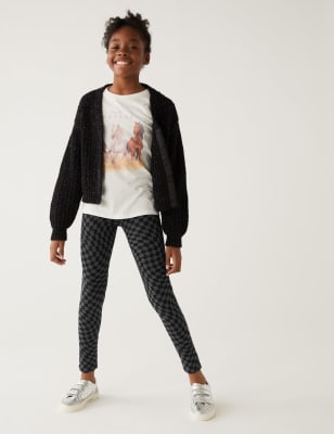 

M&S Collection Leggings de algodón de cuadros (6-16 años) - Black, Black