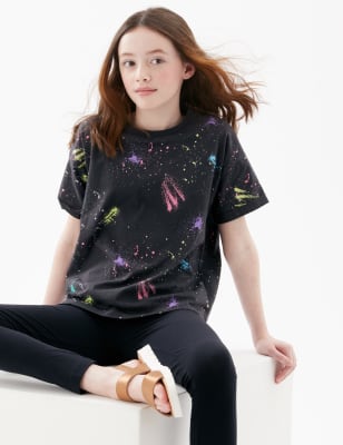 

Girls M&S Collection Pure Cotton Paint Splatter T-Shirt (6-16 Yrs) - Charcoal, Charcoal