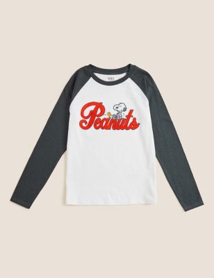 M&S Girls Snoopy  Pure Cotton Peanuts Top (6-16 Yrs)