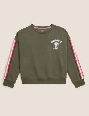 M&S Girls Snoopy  Cotton Rich Sweatshirt (6-16 Yrs)
