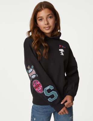 

Girls M&S Collection Cotton Rich Snoopy™ Hoodie (6-16 Yrs) - Charcoal, Charcoal