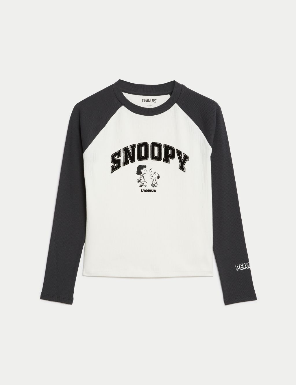 Cotton Rich Ribbed Snoopy™ Top (6-16 Yrs) image 2