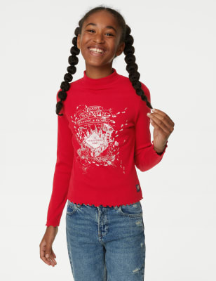 

Girls M&S Collection Cotton Rich Harry Potter™ Glitter Top (6-16 Yrs) - Red, Red