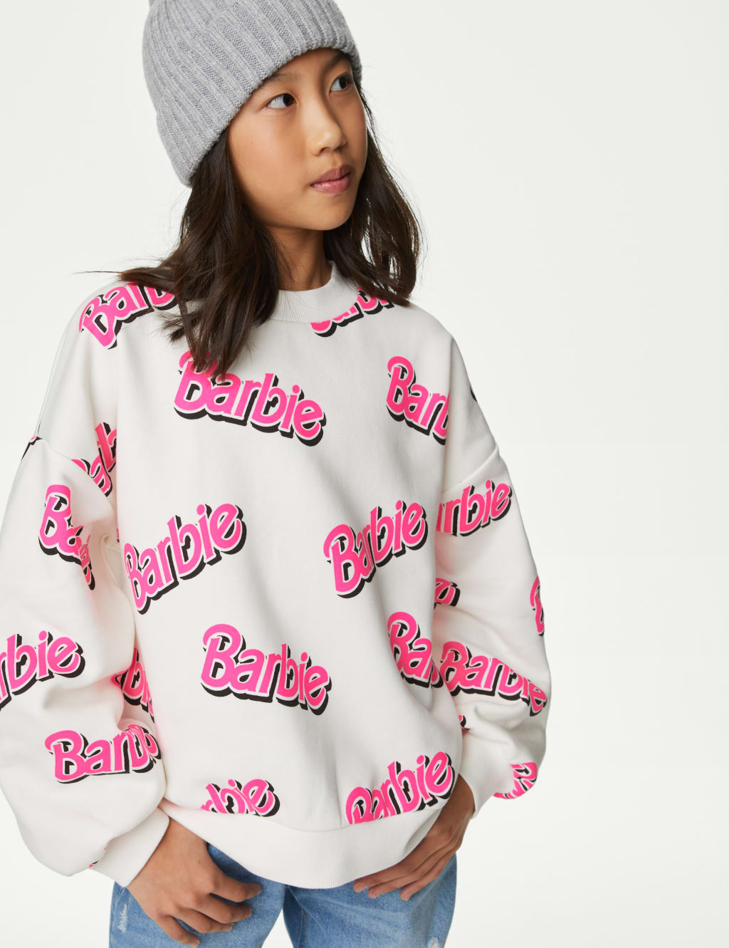 Cotton Rich Barbie™ Print Sweatshirt (5-16 Yrs) image 1