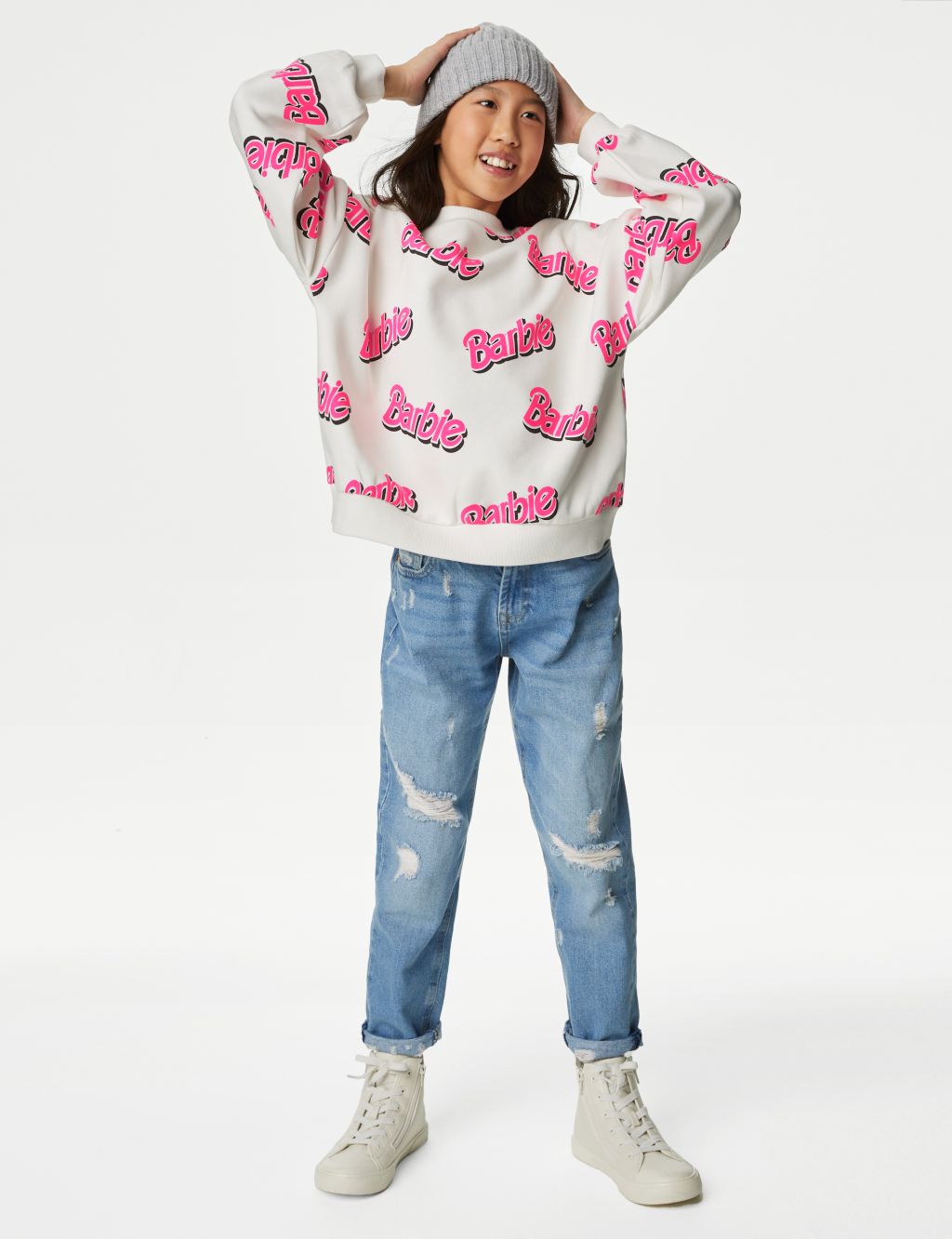 Cotton Rich Barbie™ Print Sweatshirt (5-16 Yrs) image 3