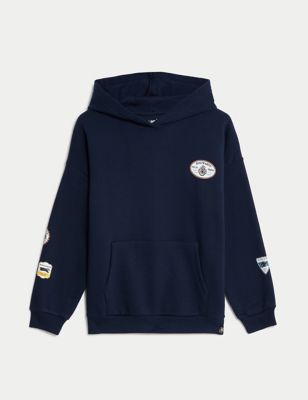 M&S Cotton Rich Harry Pottertm Hoodie (6-16 Years) - 7-8 Y - Navy, Navy