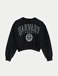 Sweatshirt mit hohem Baumwollanteil und Schriftzug „Harvard University“ (6–16 J.)
