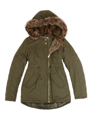 Faux Fur Hooded Thermal Parka with Stormwear™ (5-14 Years) | M&S