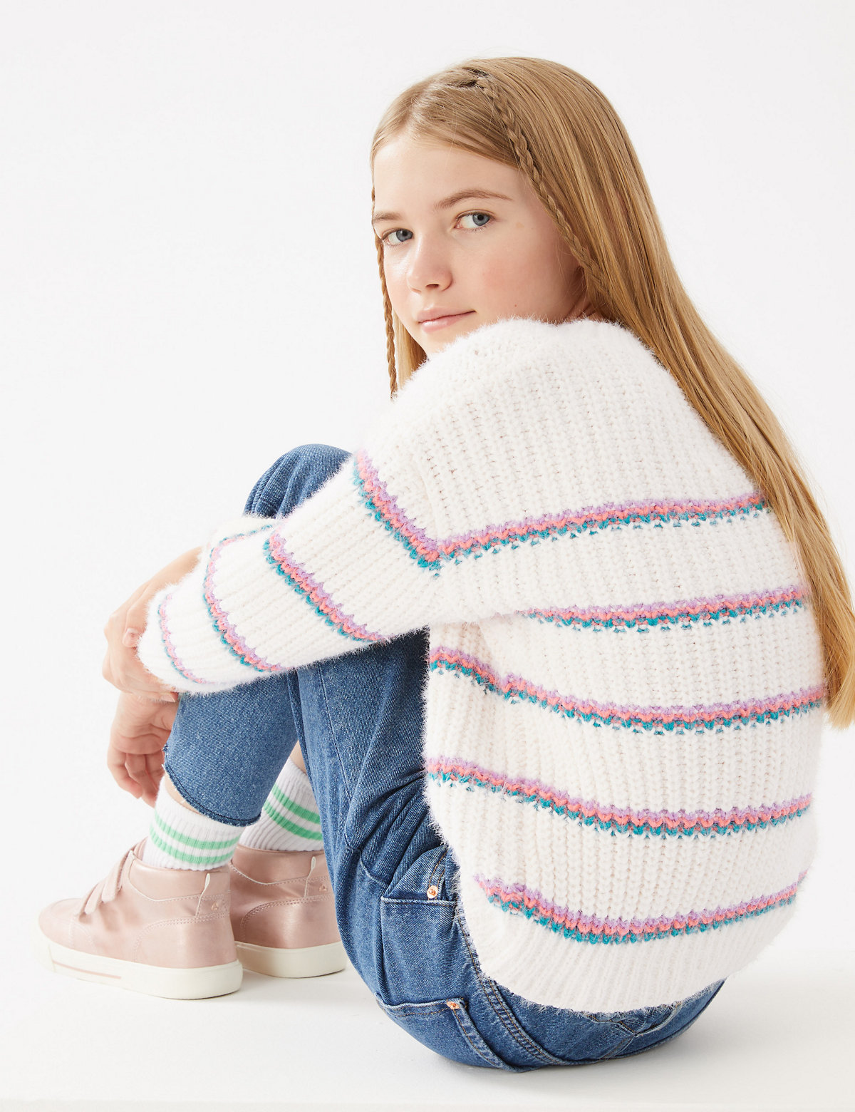 Knitted Striped Jumper (6-16 Yrs)