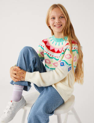 Girls fairisle clearance jumper