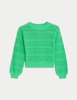 Pure Cotton Knitted Jumper (6-16 Yrs)