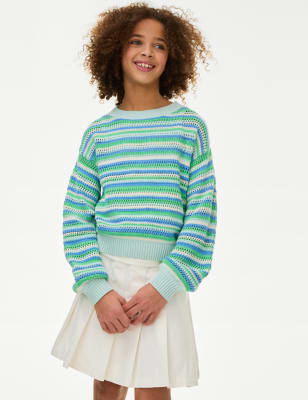 

Girls M&S Collection Pure Cotton Knitted Jumper (6-16 Yrs) - Aqua Mix, Aqua Mix