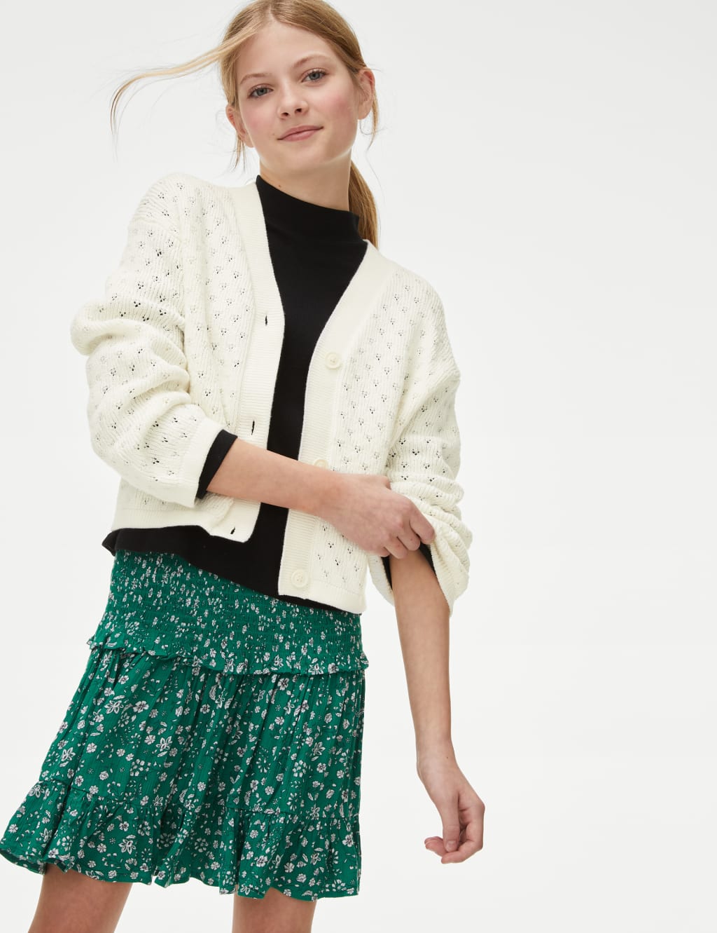 Pure Cotton Knitted Cardigan (6-16 Yrs)