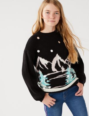 Knitted Sequin Jumper (6 - 16 Yrs) - LT