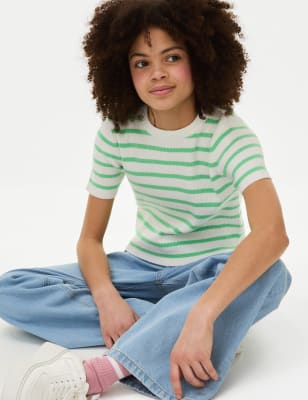 

M&S Collection Top acanalado de punto (6-16 años) - Green Mix, Green Mix