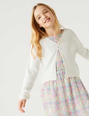 

Girls M&S Collection Sparkly Ribbed Cardigan (6-16 Yrs) - White, White