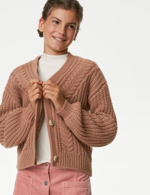 Cable knit cropped on sale cardigan