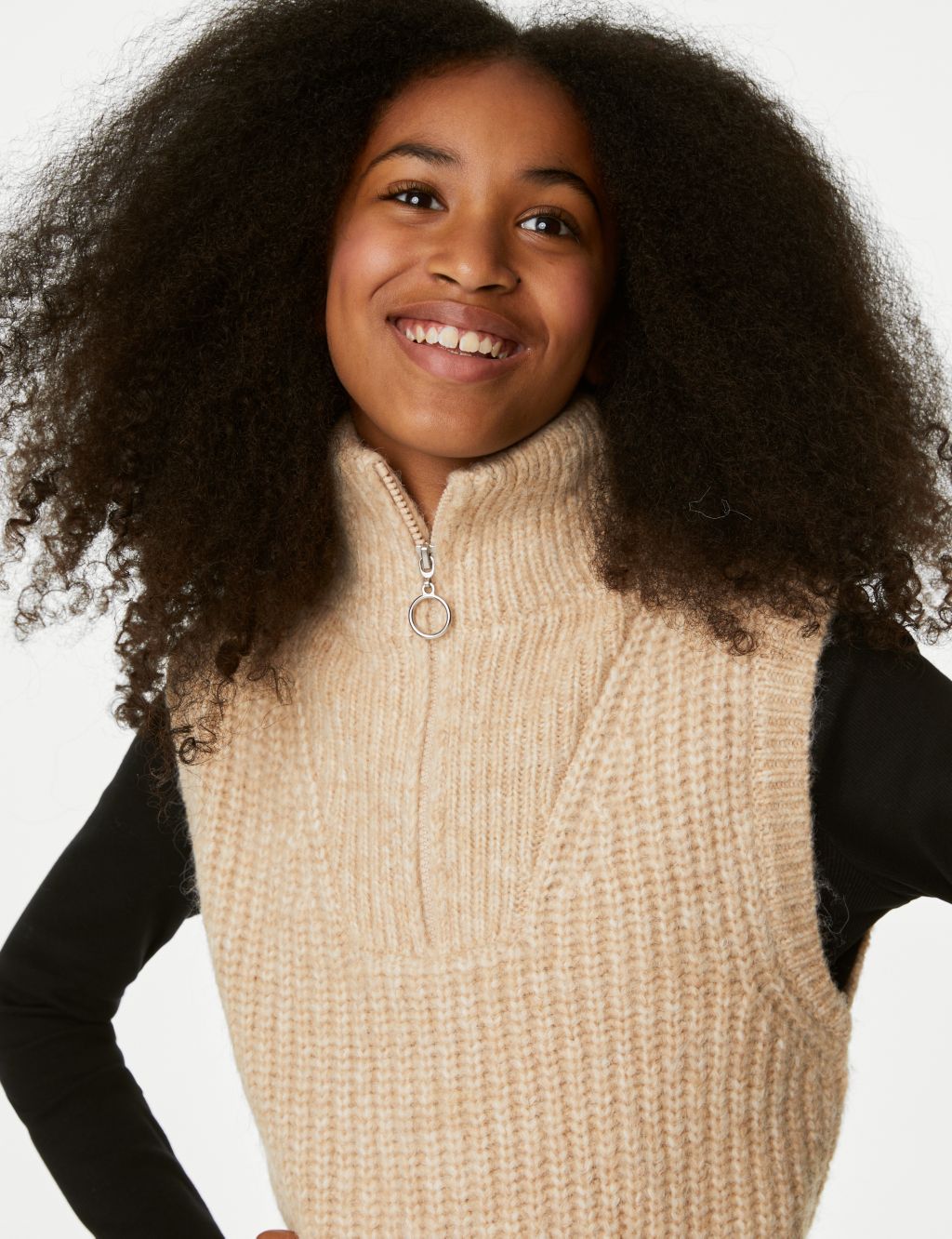 Zip Knitted Vest (6-16 Yrs) image 3