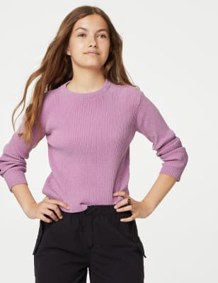 

Girls M&S Collection Knitted Striped Jumper (6-16 Yrs) - Pink, Pink