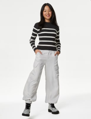 

Girls M&S Collection Knitted Striped Jumper (6-16 Yrs) - Black Stripe, Black Stripe