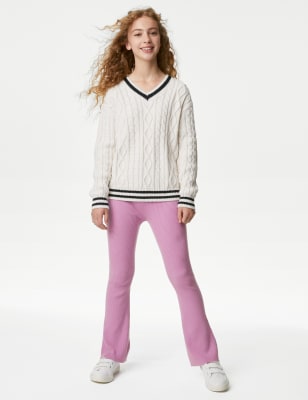 

Girls M&S Collection Flared Ribbed Knitted Trousers (6-16 Yrs) - Pink, Pink