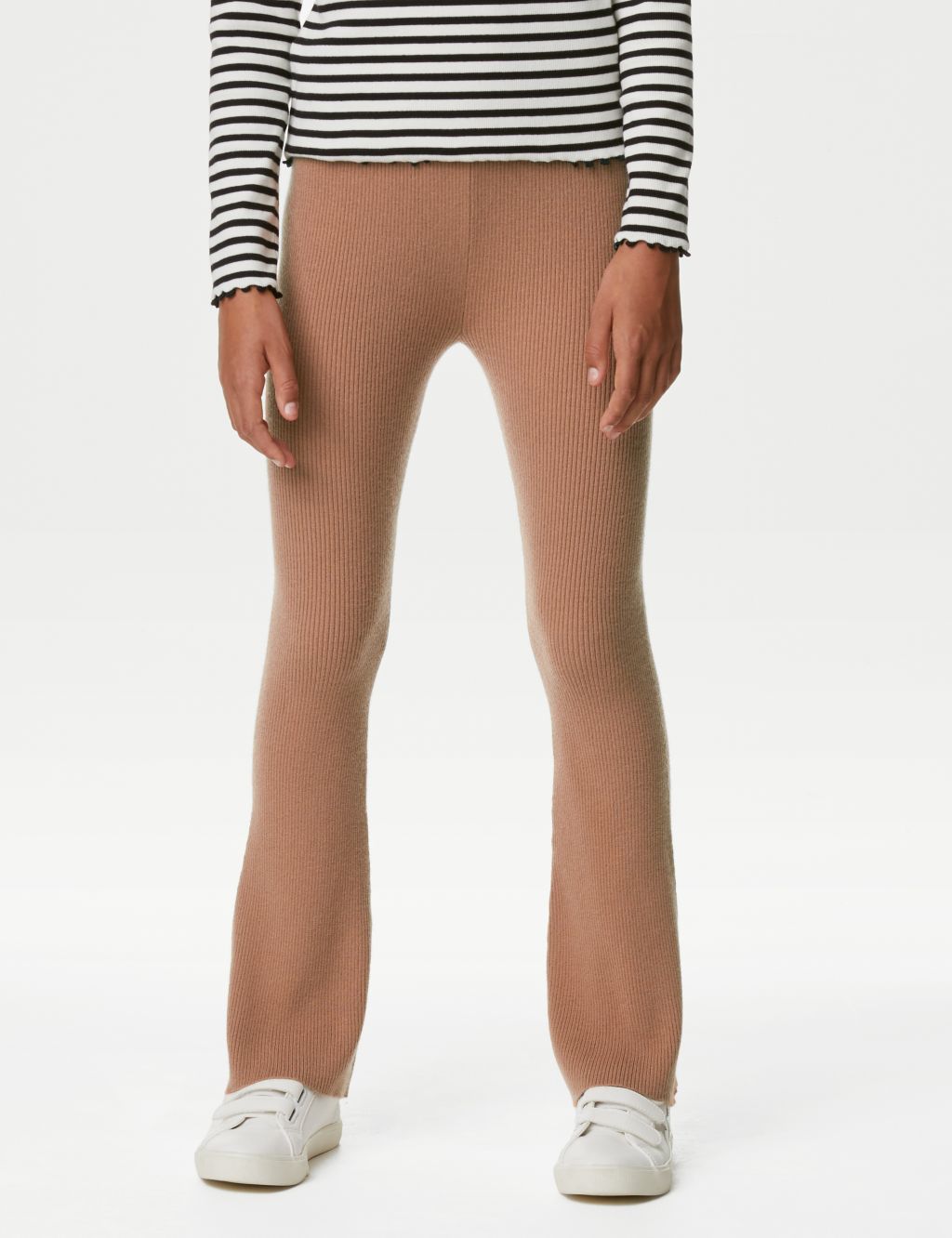 Flared Ribbed Knitted Trousers (6-16 Yrs) image 3