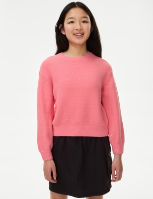 

Girls M&S Collection Diamante Jumper (6-16 Yrs) - Pink, Pink