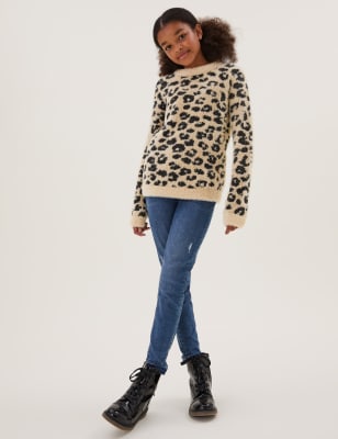 Girls leopard deals print sweater