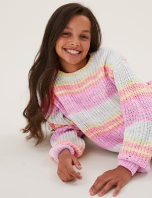 

M&S Collection Pullover mit Regenbogenstreifen - Multi, Multi