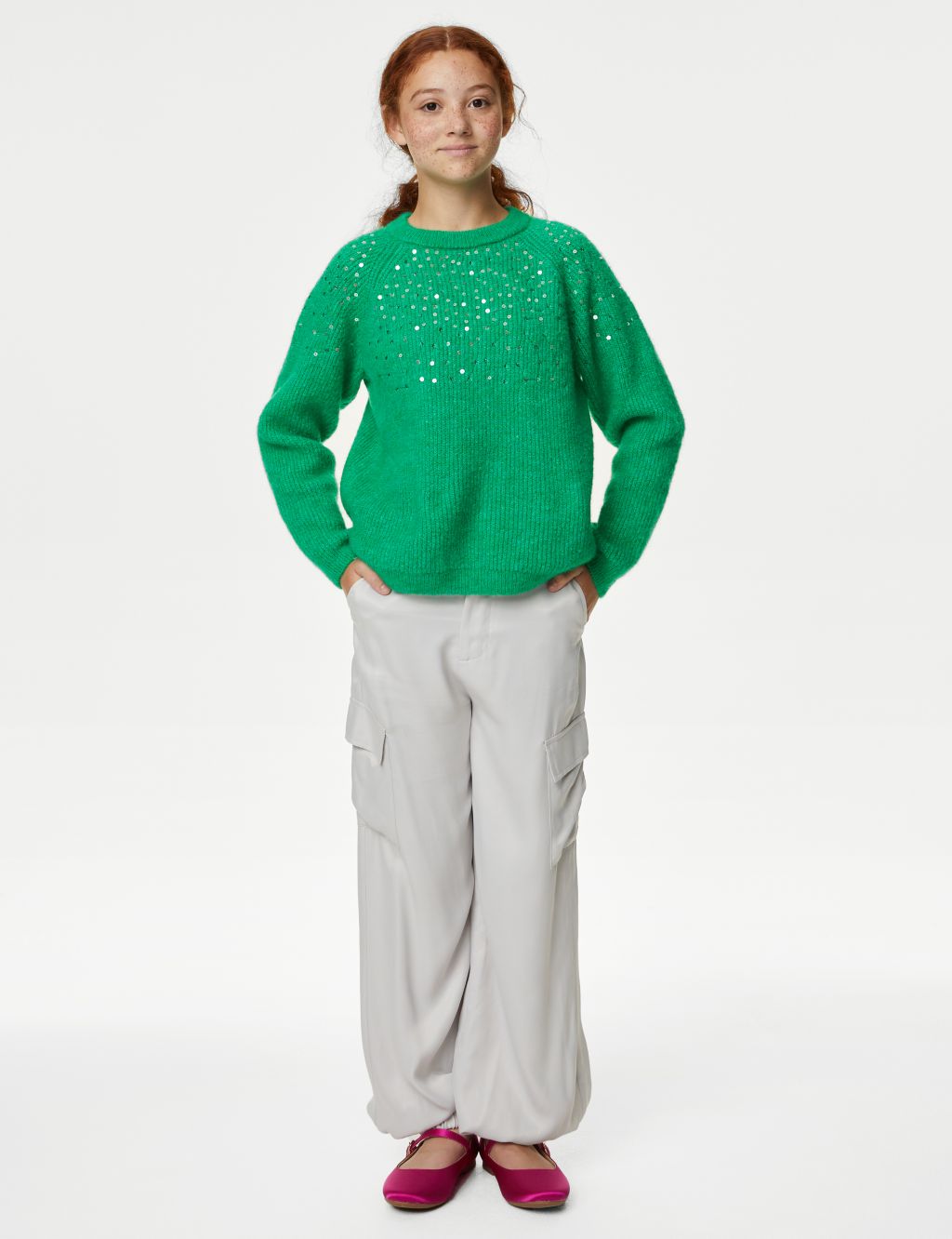Sequin Knitted Jumper (6-16 Yrs) image 3
