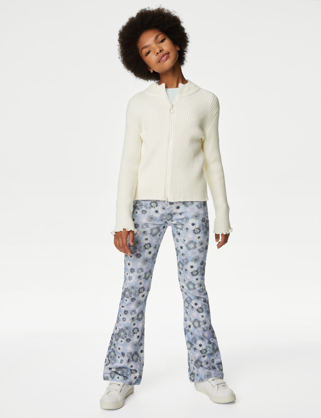 Ribbed Zip Cardigan (6-16 Yrs) image 1